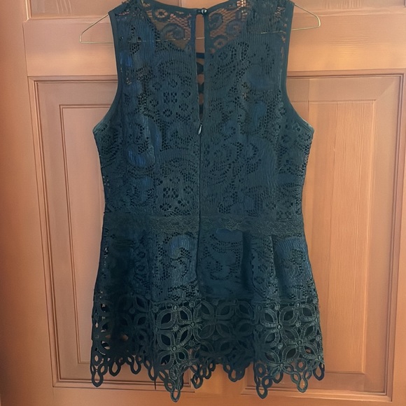 Nanette Lepore Romantics Lace Crochet Top Tank Navy Blue Black 4 - Picture 9 of 11